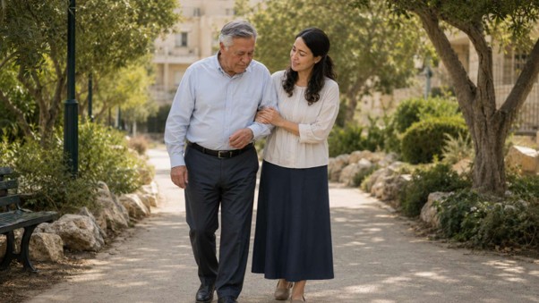 אדם יפני הולך לאט